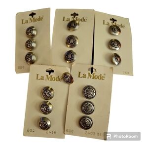 VTG Silver Coat of Arms Crest Uniform Metal Buttons 5/8"